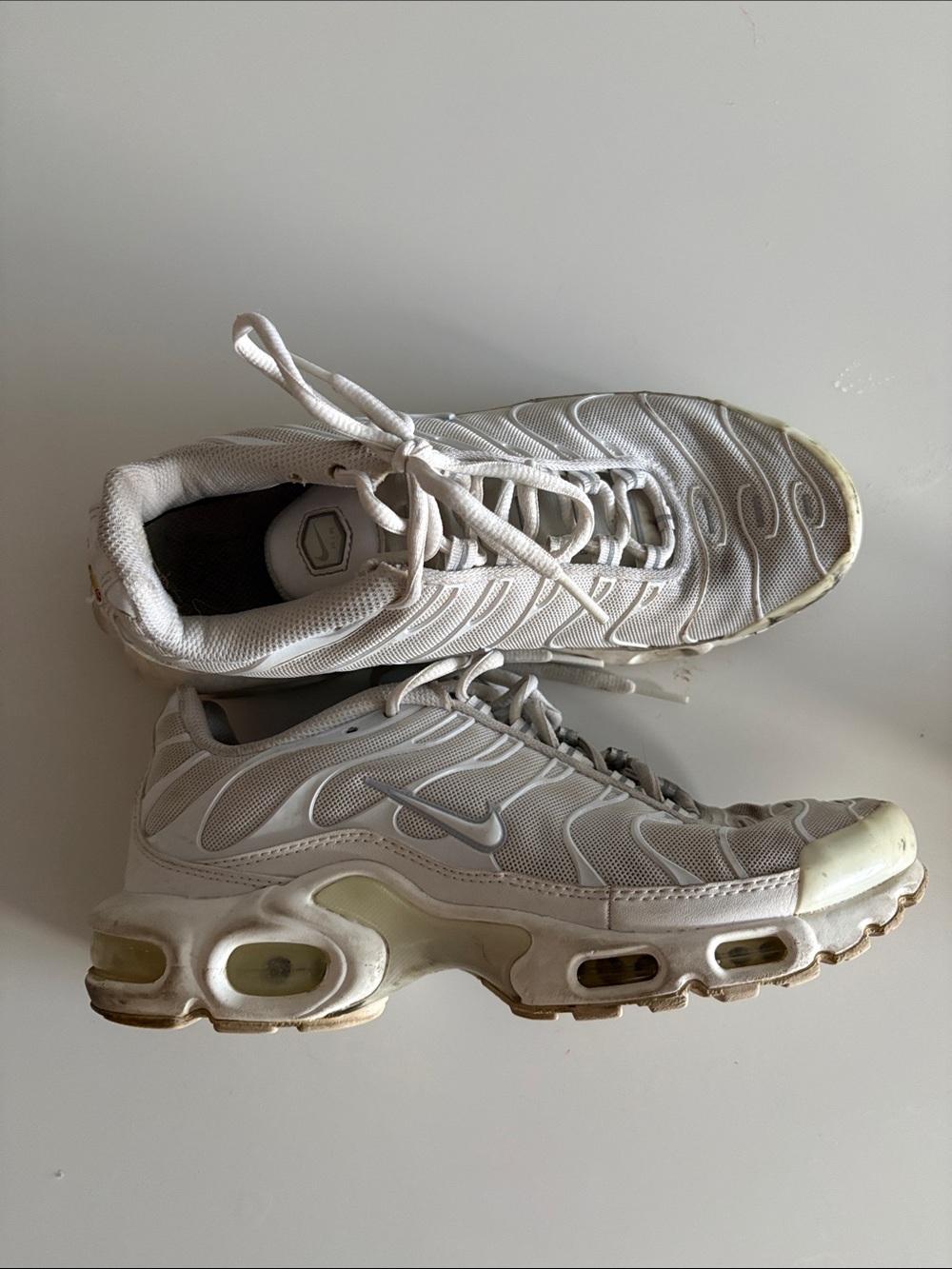 Nike White Mesh and Synthetic Air Max Tuned Sneakers